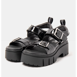 Sandalias 2041 NAPPA SHINNY BLACK / LEEDS color Black