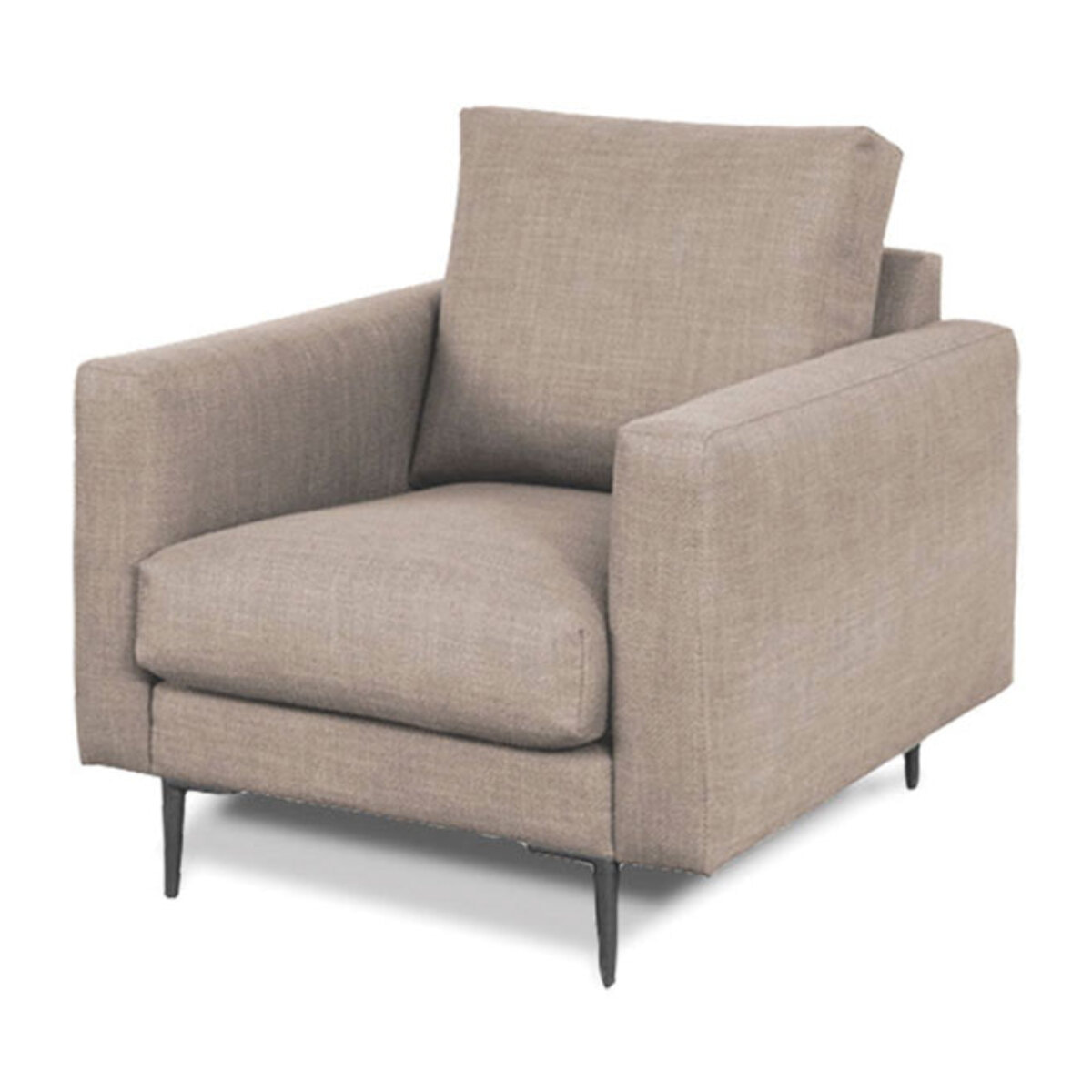 Fauteuil Caruso Tissu Taupe - 1 Place