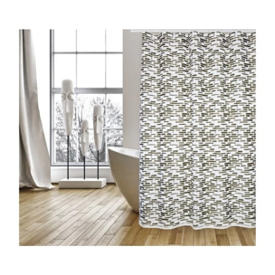 Rideau de douche Polyester LOFT 180x200cm QUALITE PREMIUM Chocolat - Anneaux inclus MSV