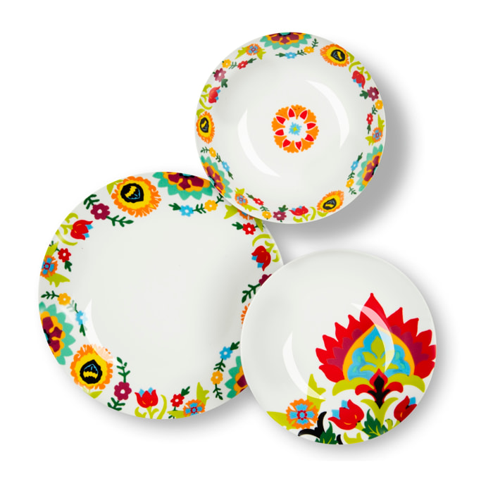 Servizio piatti 18 pezzi Excelsa – Jaipur, Porcellana Bianco