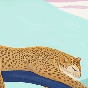 Papier peint  Guépards Endormis Intissé