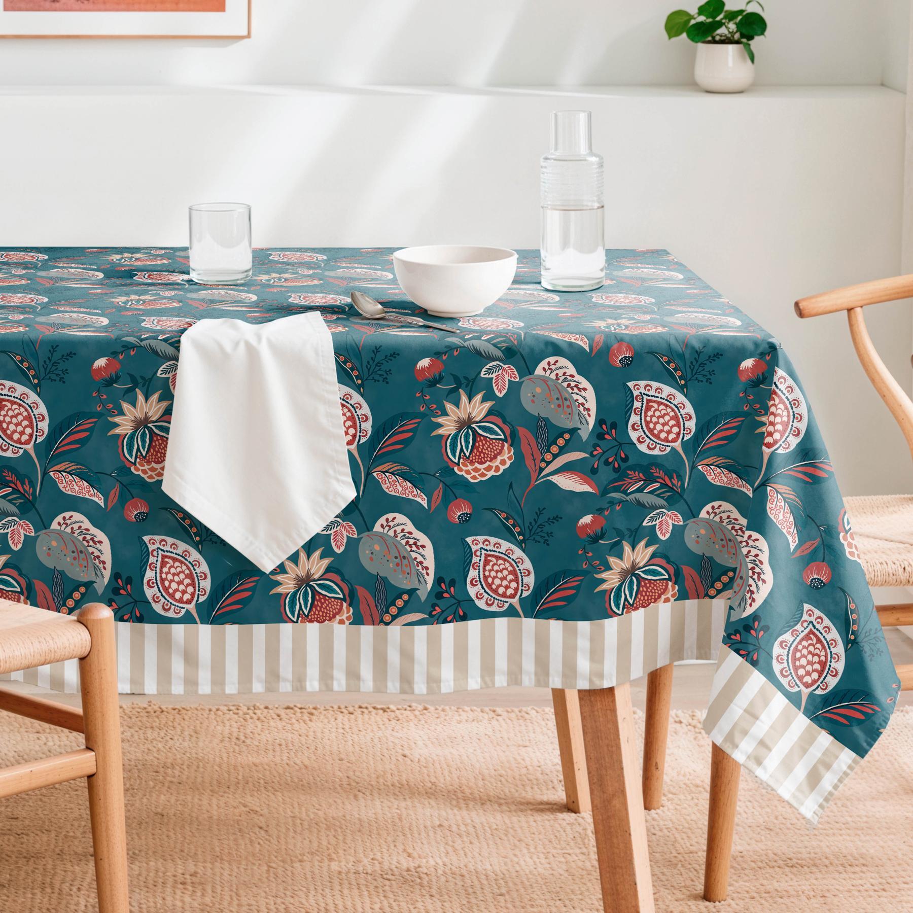 Nappe anti-taches OLEA LAGON - en 100 % coton