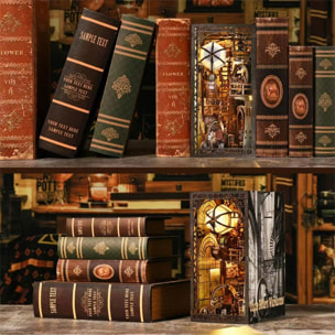 El almacén del Tio Pete. Book Nook de madera, diseño 3D realista con gran detalle, cubierta y luces led.