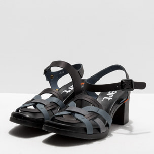 Sandalias con tacón 1842 GRASS WAXED BLACK-BLUE/ CANNES color Black-blue