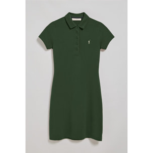 Vestido polero verde botella con logo Rigby Go