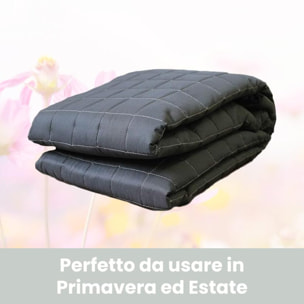 INTRECCI Copriletto Una Piazza E Mezza Estivo, Trapunta Estiva, 210x260 cm, Coperta Estiva, anche Primaverile, Double Face, Moderna, Leggera, Elegante. Colore: Nero/Grigio