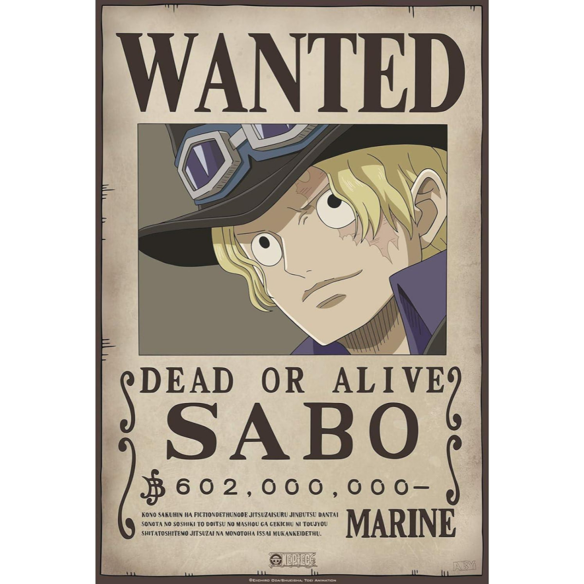 One Piece - Poster Ricercato "Wanted Sabo" 52 x 35 cm AbyStyle