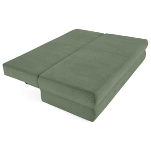 Nora - canapé 3 places convertible avec coffre en tissu texturé - Vert