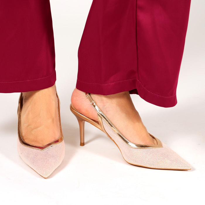 Dècolletè in simil pelle brillantinati