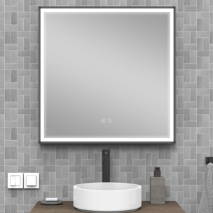Miroir de salle de bain LED tactile Alday, 80 cm