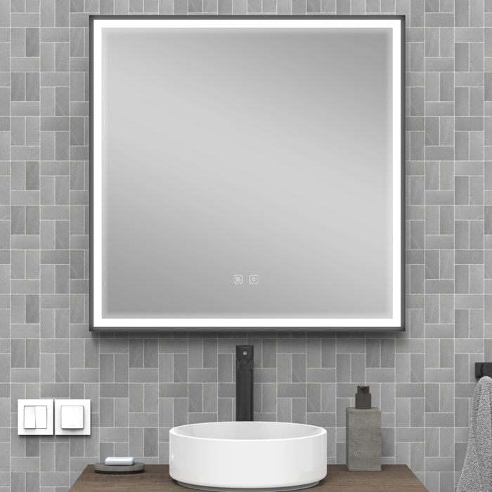 Miroir de salle de bain LED tactile Alday, 80 cm