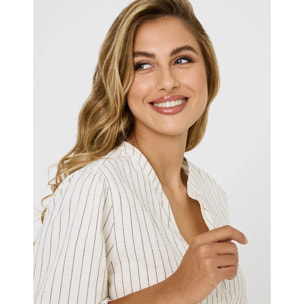 Camisa Manga Larga Rayas Off White - Tylus