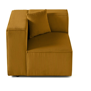 Arty - module d'assise gauche - en velours côtelé - Jaune