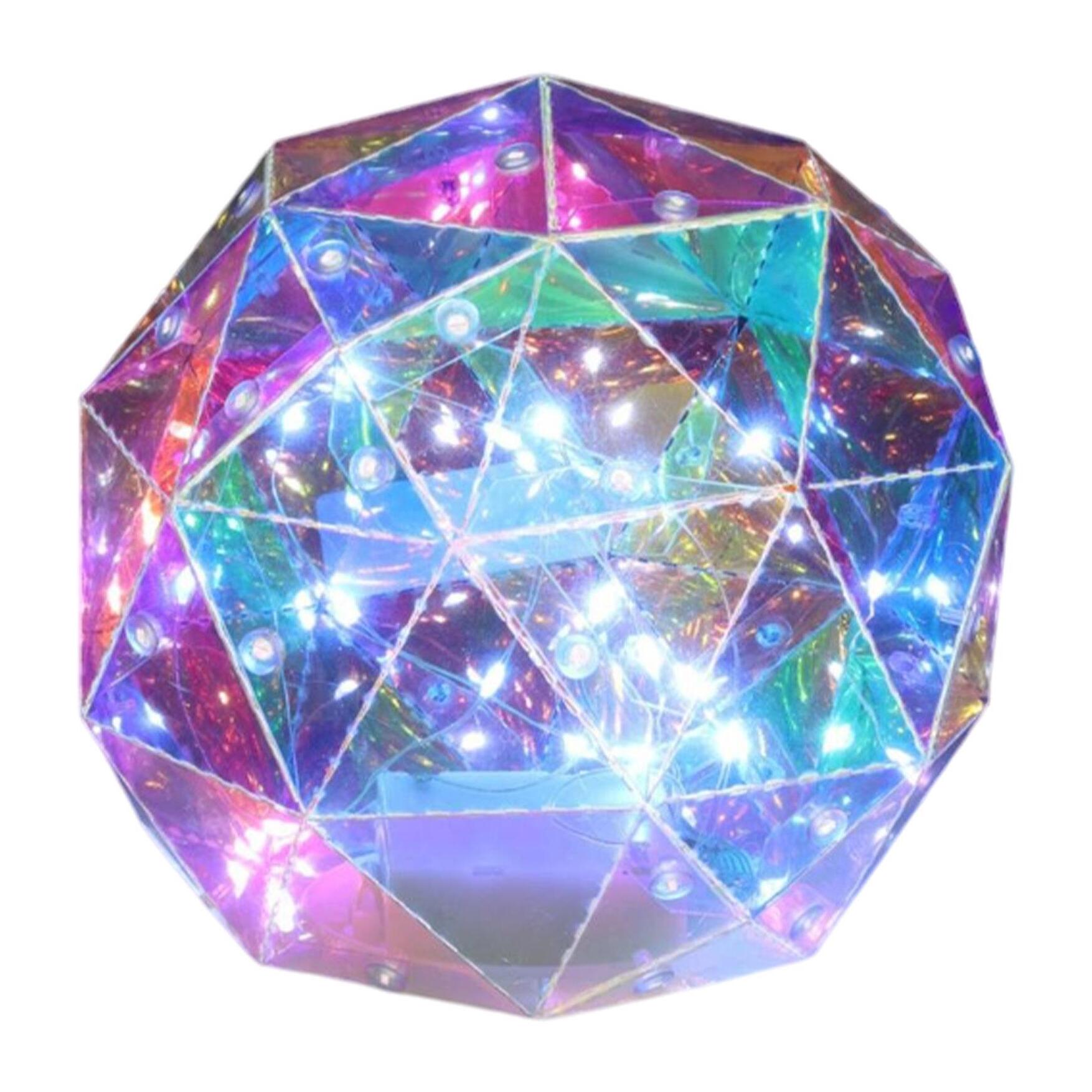bola luminosa con 20 luces led frías con colores arco iris 15x15x15cm