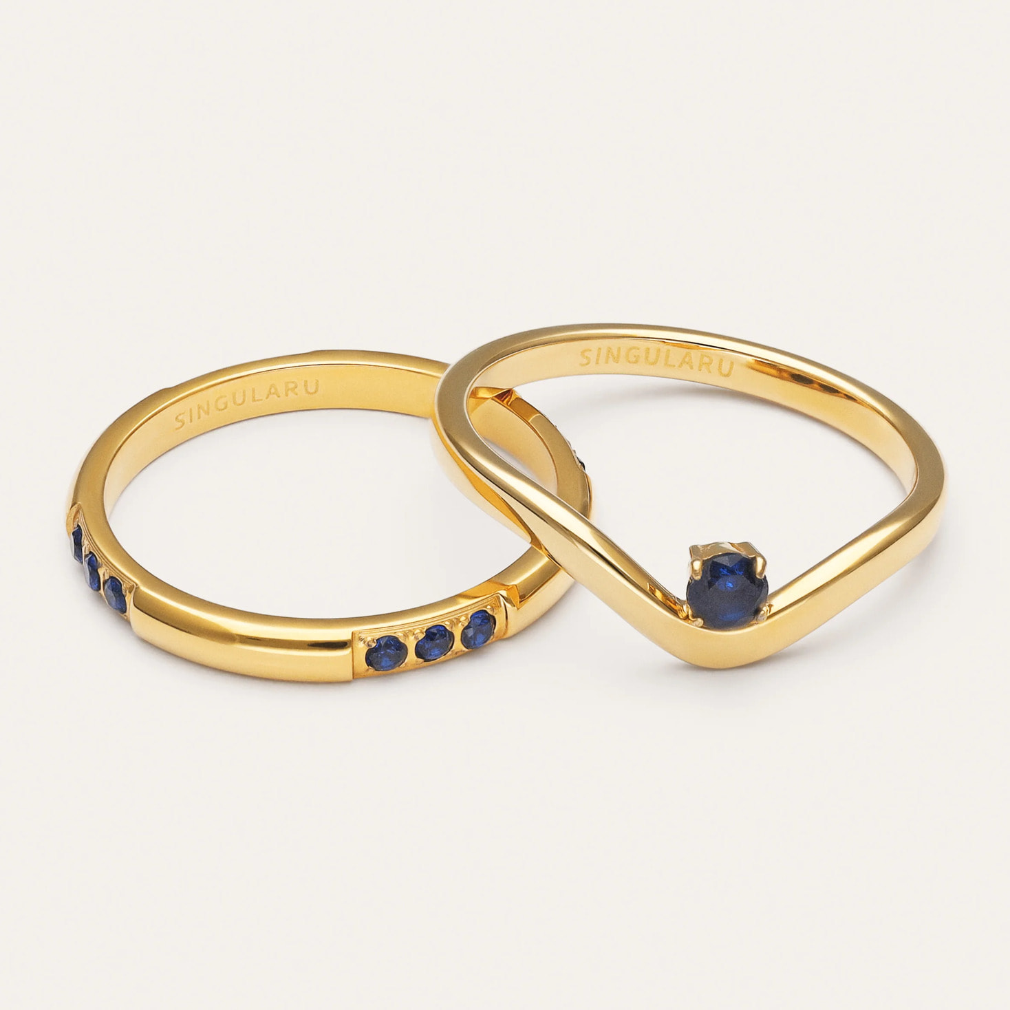 Anello Klein Blu  Acciao Placcato Oro