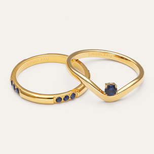 Anello Klein Blu  Acciao Placcato Oro