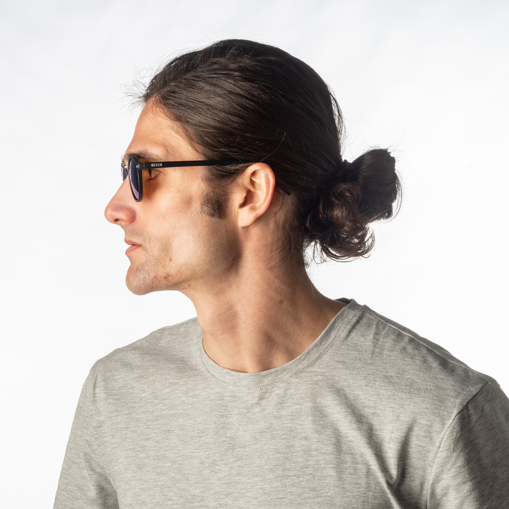 Gafas de sol OCEAN LILLE - Negro mate / Revo azul cielo