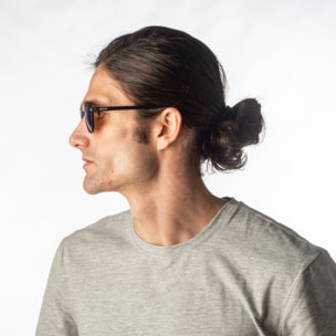 Gafas de sol OCEAN LILLE - Negro mate / Revo azul cielo