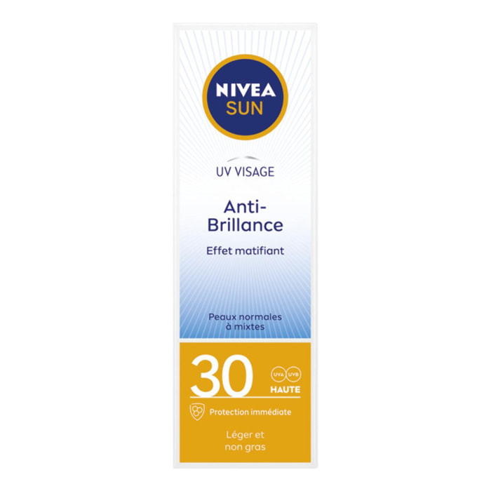 Nivea Sun - Pack de 2 - Crème UV Visage Anti-Brillance FPS 30 50Ml