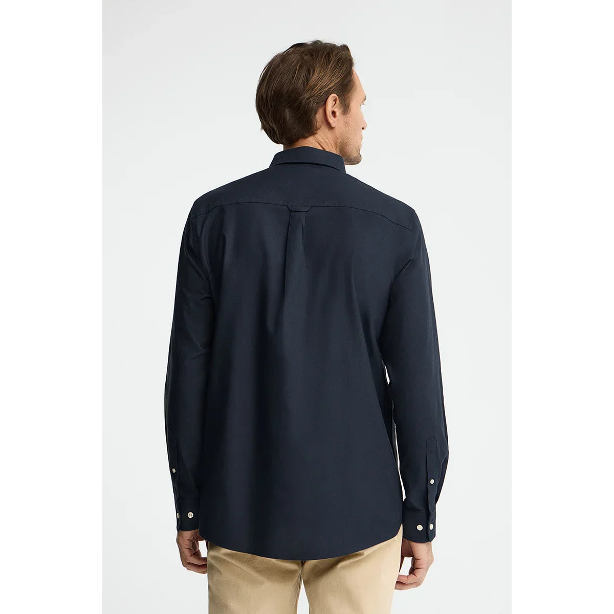 Camisa oxford azul marino de corte regular y logo Rigby Go