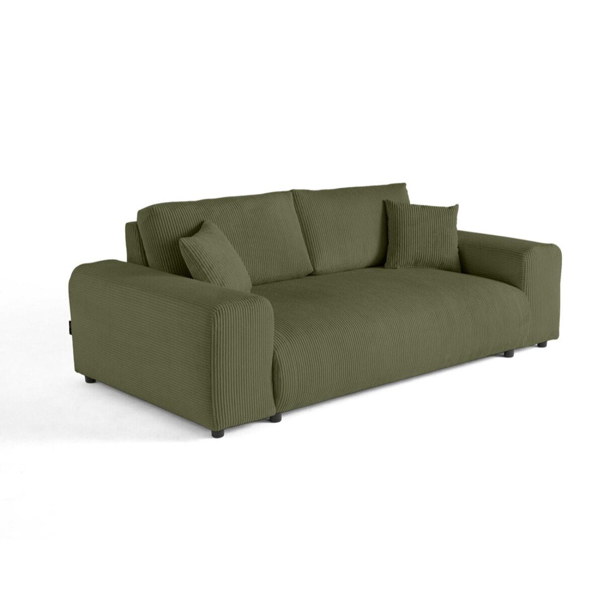 Garance - canapé droit 3 places - en velours côtelé - Vert