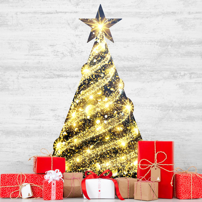 Sticker Noël sapin scintillant - Autocollants stickers adhésifs noël - décoration fêtes