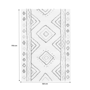 Tapis intérieur motif berbère crème. bleu et orange Ralph 120x170cm