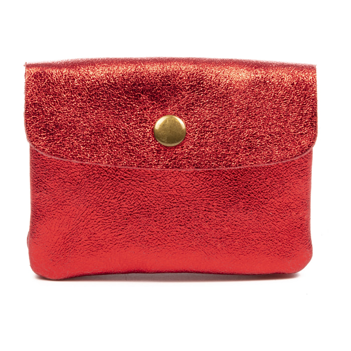 Alpignano monedero mujer. Piel auténtica Gamuza lacada brillante.