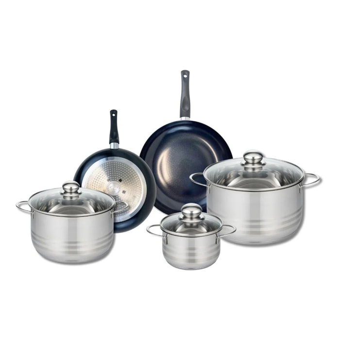 Ensemble de 2 Poêles de cuisson 20 et 24 cm et 3 faitouts 14, 20 et 24 cm Elo Prima Brillant
