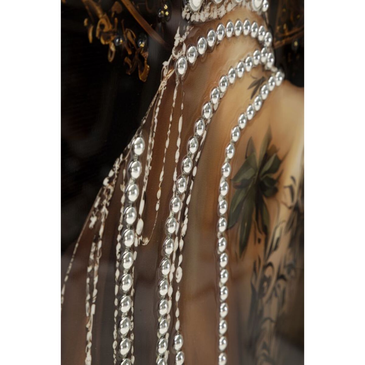 STAMPA DIPINTA SU TELA LACCATA PERSIAN C/CORNICE -A- CM 62X3,5X92