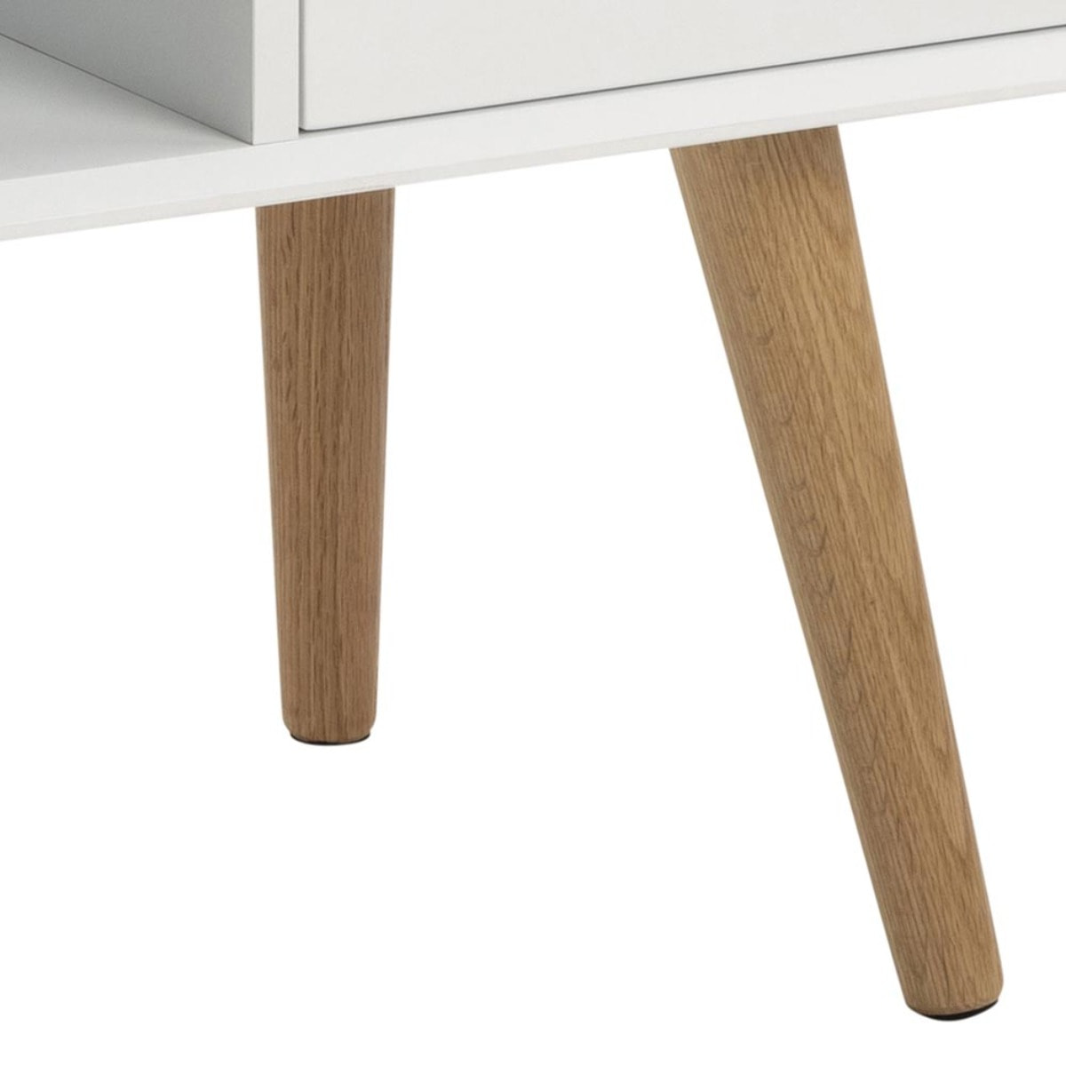 Buffet scandinave blanc avec 2 placards ALENA