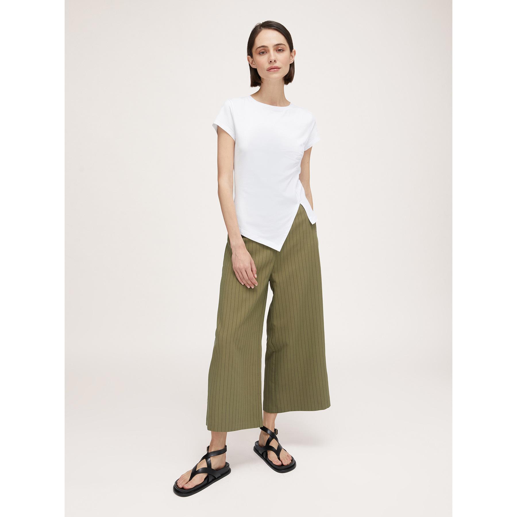 Motivi - Pantaloni cropped gessati - Verde