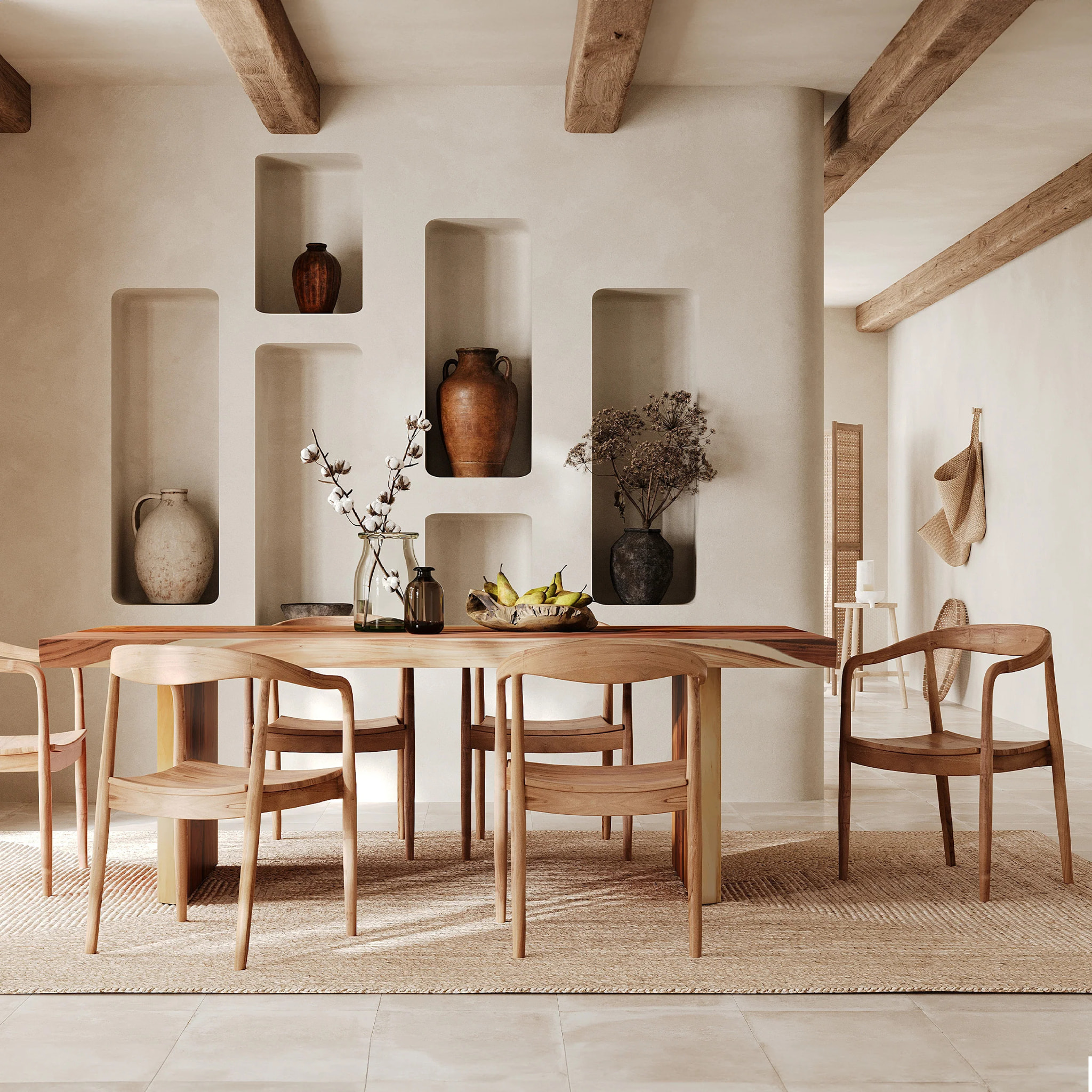 Chaise en bois de teck biseauté - Lombok