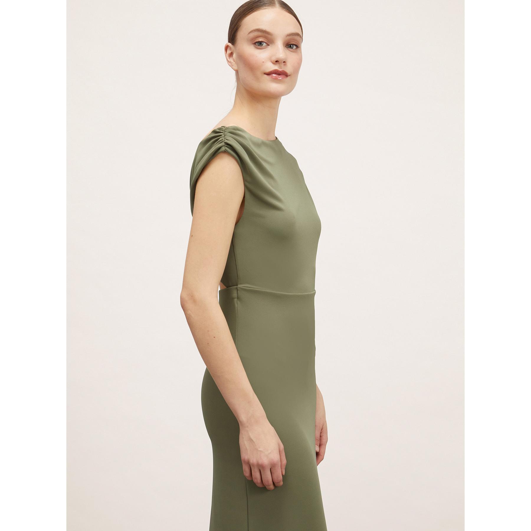 Motivi - Vestido midi con corte en la espalda - Verde