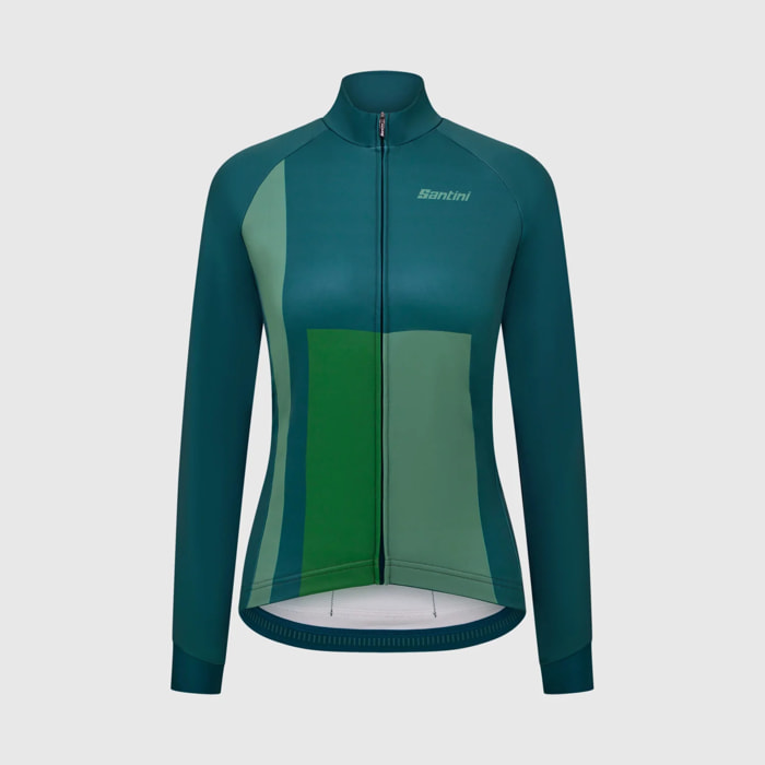 Square Women's Long Sleeve Jersey - Verde Salvia