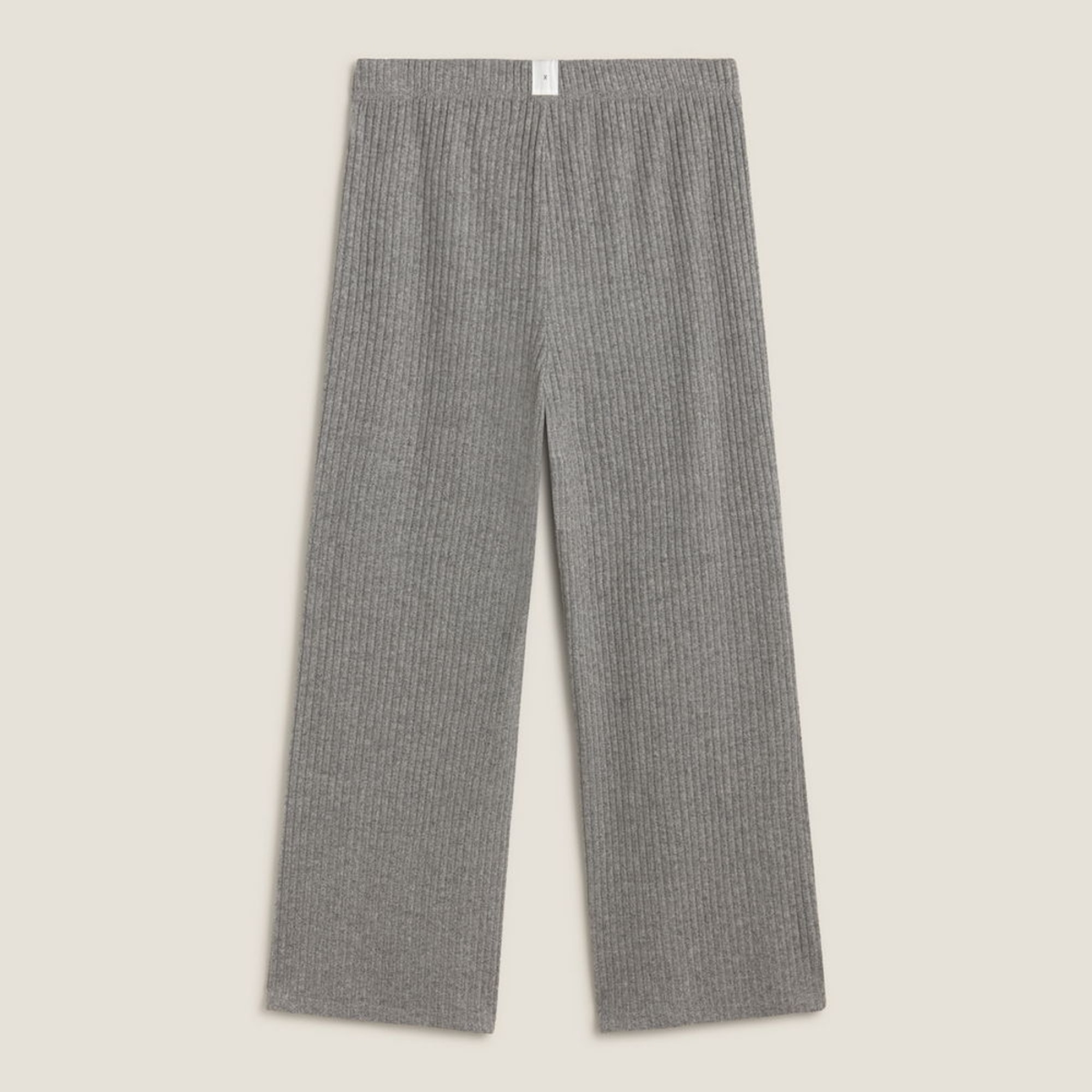 Pantalón punto canalé Sisa color gris Poliéster