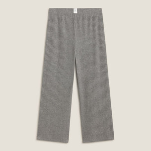 Pantalón punto canalé Sisa color gris Poliéster