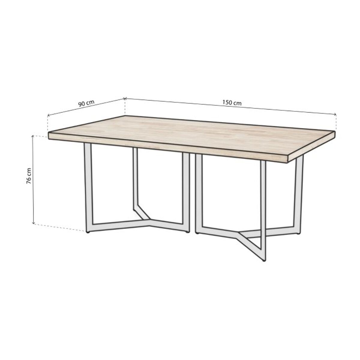 Mesa de comedor Jokul 150 Blanco - Roble