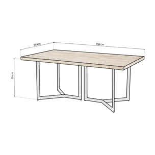 Mesa de comedor Jokul 150 Blanco - Roble