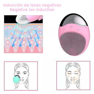 DAM Cepillo de limpieza facial. 12.000 revoluciones por minuto. Batería recargable. 6x4,2x8,3 Cm. Color: Fucsia