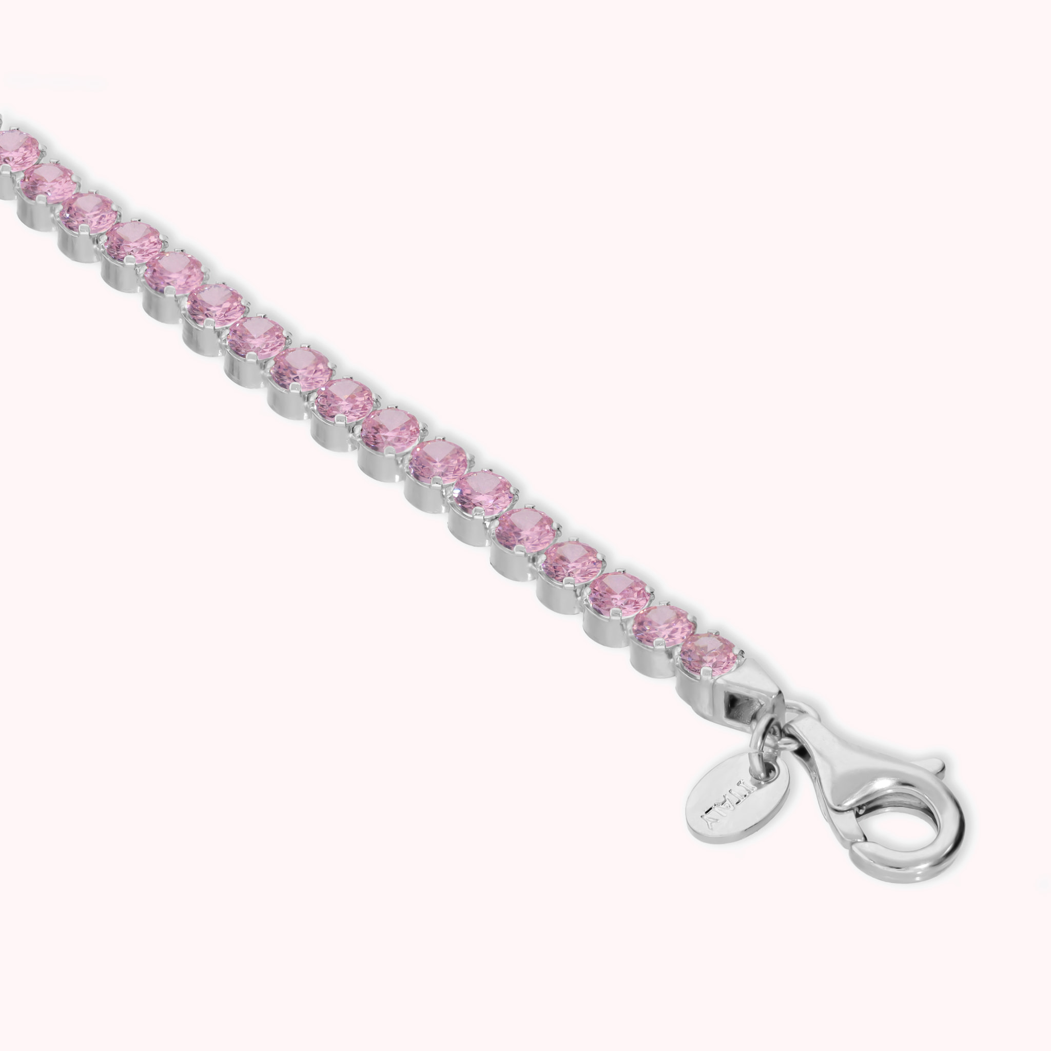 Bracciale Tennis in Argento 925 con Cubic Zirconia Rosa