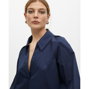 Camicia in popeline con maniche a sbuffo