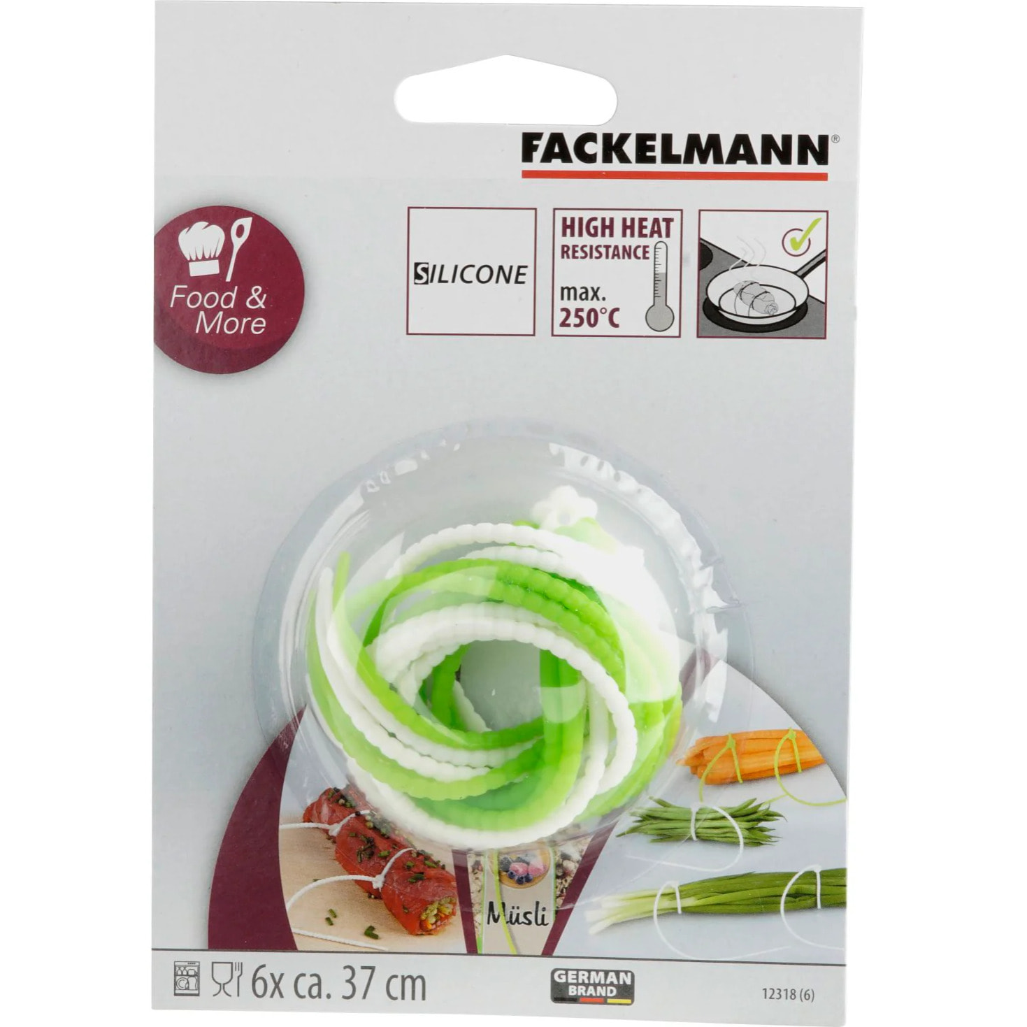 Lot de 6 ficelles alimentaires réemployables en silicone Fackelmann Basic