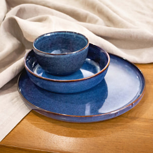 Service d'assiettes plates et creuses 18 pièces, BLUE MOON
