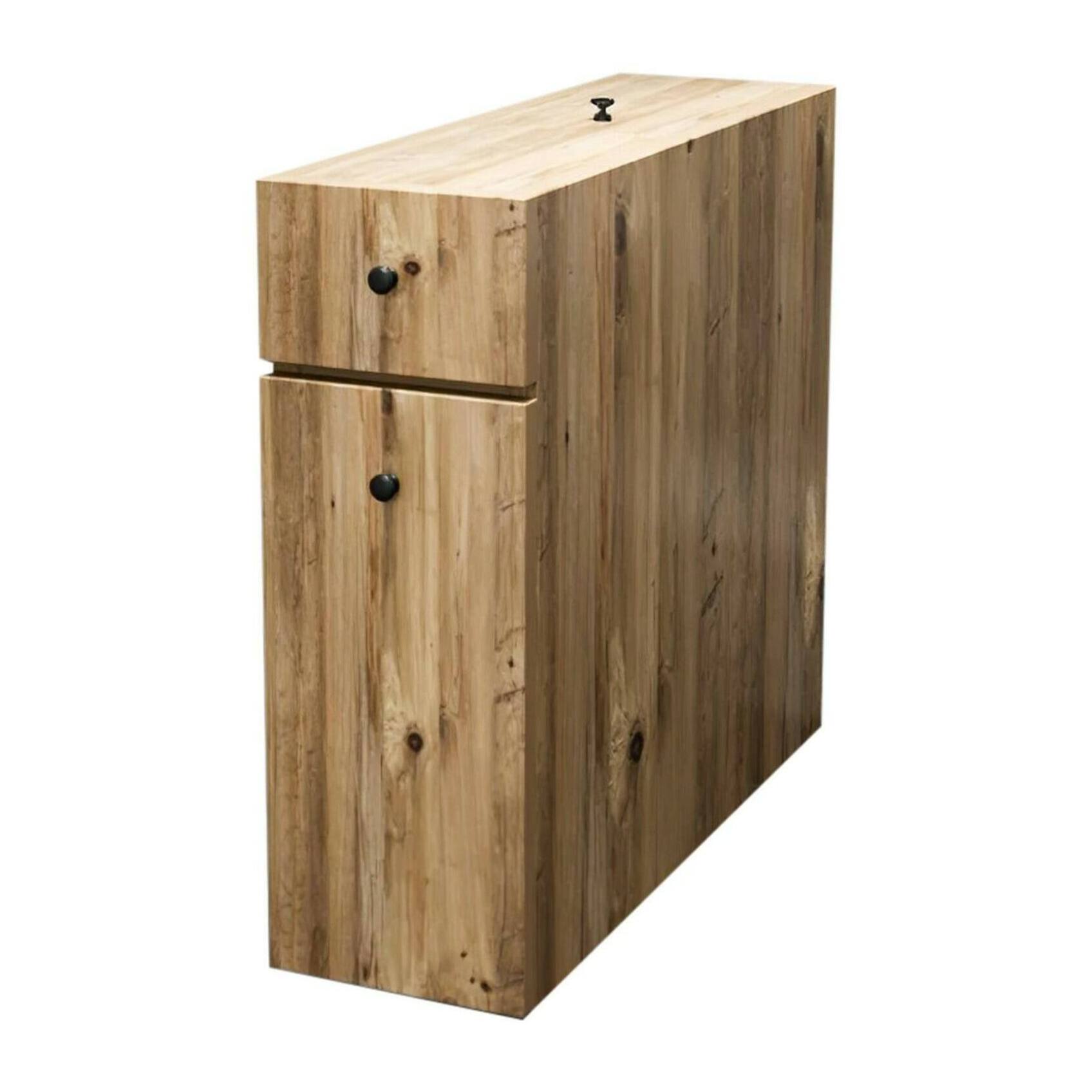 Mobile sottolavabo Isidora, Mobiletto da bagno, Contenitore porta lavabo, Armadio per lavandino, 20x60h55 cm, Quercia