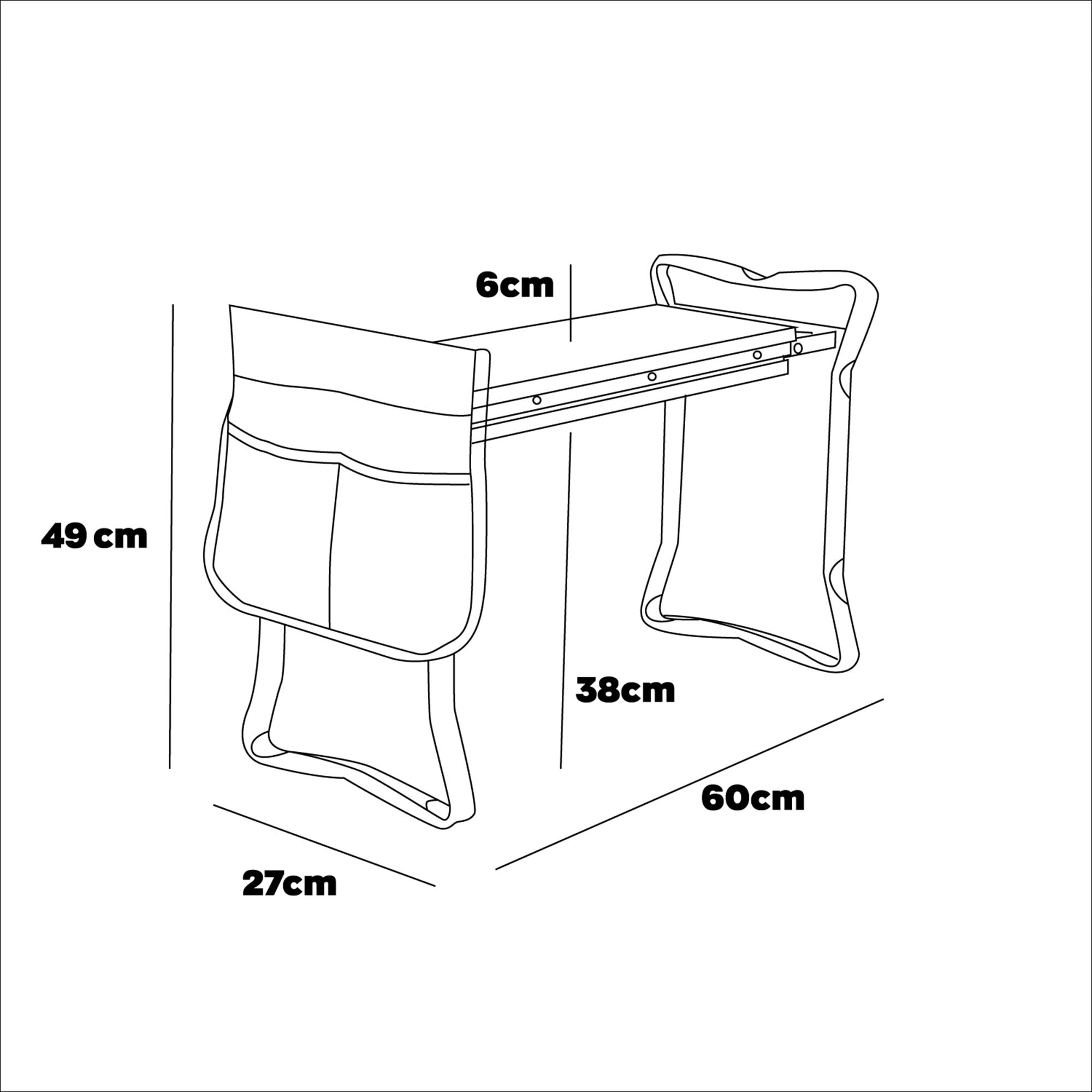 Ergogard - Sgabello Inginocchiatoio Multifunzione 2 in 1 per Giardinaggio con Borsa Portautensili Nero e Arancio