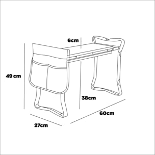 Ergogard - Sgabello Inginocchiatoio Multifunzione 2 in 1 per Giardinaggio con Borsa Portautensili Nero e Arancio