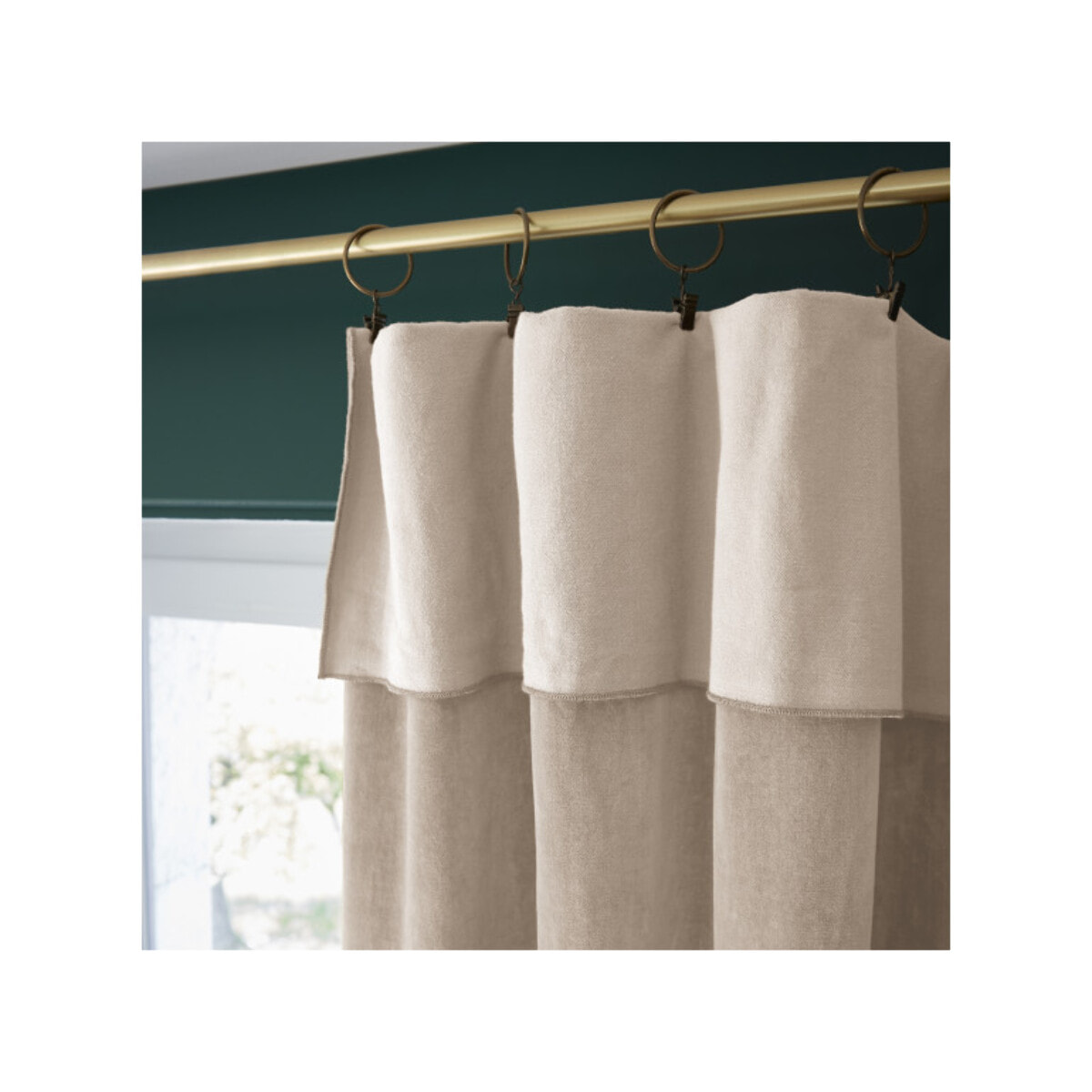 Rideau ajustable 140 x 270 cm en velours de coton - CESAR