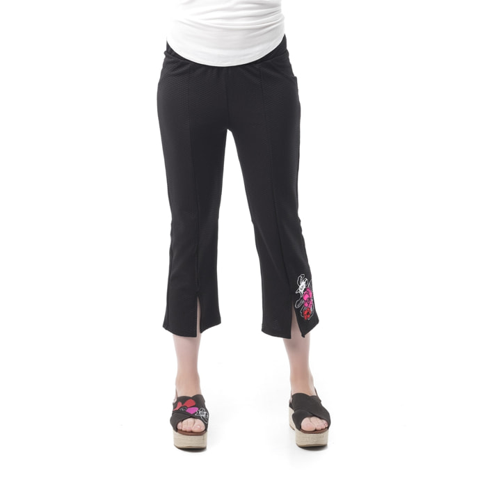 Pantalón Trafalgar Pantalón Bordado Largo Negro Casual para mujer
