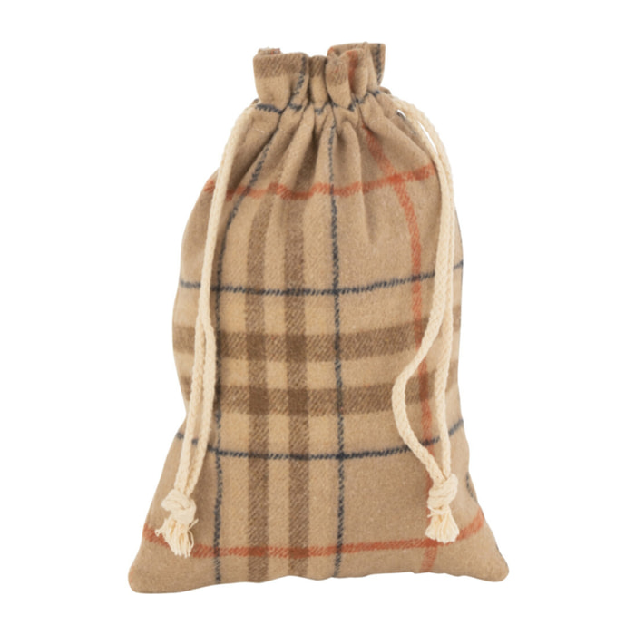 J-Line sac de Noël Quadrillé - textile - beige/brun - small - 4 pcs